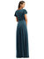 Flutter Sleeve Velvet Wrap Maxi Dress With Pockets - 1538