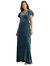 Flutter Sleeve Velvet Wrap Maxi Dress With Pockets - 1538 - Dutch Blue