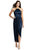 Halter Midi Dress With Draped Tulip Skirt - 6829 - Midnight Navy