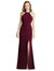 High-Neck Halter Dress With Twist Criss Cross Back  - 6848 - Cabernet