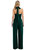 High-Neck Open-Back Jumpsuit with Scarf Tie - 6835 