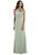 High-Neck Open-Back Maxi Dress with Scarf Tie - 6834 - Willow Green