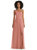 One-Shoulder Chiffon Maxi Dress With Shirred Front Slit - 1555  - Desert Rose