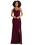 One-Shoulder Draped Cowl-Neck Maxi Dress - 6849 - Cabernet