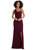 One-Shoulder Draped Cowl-Neck Maxi Dress - 6849 - Cabernet