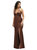 Plunge Halter Open-Back Maxi Bias Dress With Low Tie Back - 6885 - Cognac