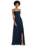 Scoop Neck Convertible Tie-Strap Maxi Dress with Front Slit - 1559 - Midnight Navy