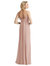 Shirred Sash Cowl-Back Chiffon Trumpet Gown - 6815