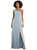 Skinny One-Shoulder Trumpet Gown with Front Slit - 1544 - Mist