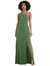 Skinny One-Shoulder Trumpet Gown with Front Slit - 1544 - Vineyard Green