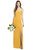 Spaghetti Strap V-Back Crepe Gown With Front Slit - 6822 - NYC Yellow