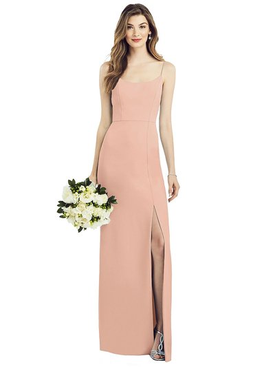 After Six Spaghetti Strap V-Back Crepe Gown With Front Slit - 6822 product