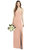 Spaghetti Strap V-Back Crepe Gown With Front Slit - 6822 - Pale Peach