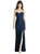 Strapless Crepe Trumpet Gown with Front Slit - 6775 - Midnight Navy