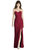 Strapless Crepe Trumpet Gown with Front Slit - 6775 - Burgundy