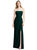 Strapless Pleated Faux Wrap Trumpet Gown With Front Slit - 6873 - Evergreen