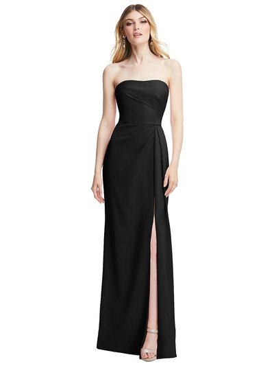 After Six Strapless Pleated Faux Wrap Trumpet Gown With Front Slit - 6873 product