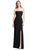 Strapless Pleated Faux Wrap Trumpet Gown With Front Slit - 6873 - Black