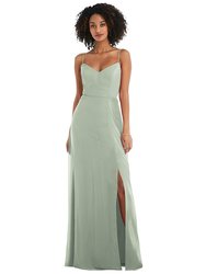 Tie-Back Cutout Maxi Dress With Front Slit - 1548 - Willow Green