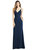 V-Back Spaghetti Strap Maxi Dress with Pockets - 6824 - Midnight Navy