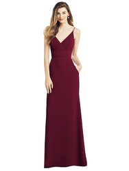 V-Back Spaghetti Strap Maxi Dress with Pockets - 6824 - Cabernet