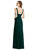 Wide Strap Notch Empire Waist Dress With Front Slit - 6838