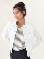 Robyn Cropped Denim Jacket - True White