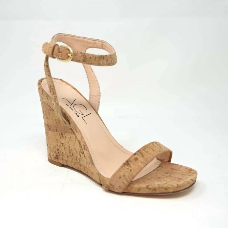 Women's Cork Wedge Sandal In Natural