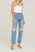 90's Pinch Waist High Rise Straight Jeans - Backdrop