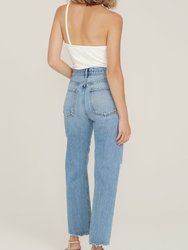 90's Pinch Waist High Rise Straight Jeans