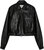 AGOLDE Women's Essie Recycled Leather Cropped Jacket, Black