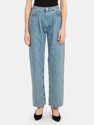 Baggy Tab High Rise Full Length Straight Jeans