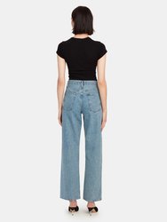 Baggy Tab High Rise Full Length Straight Jeans
