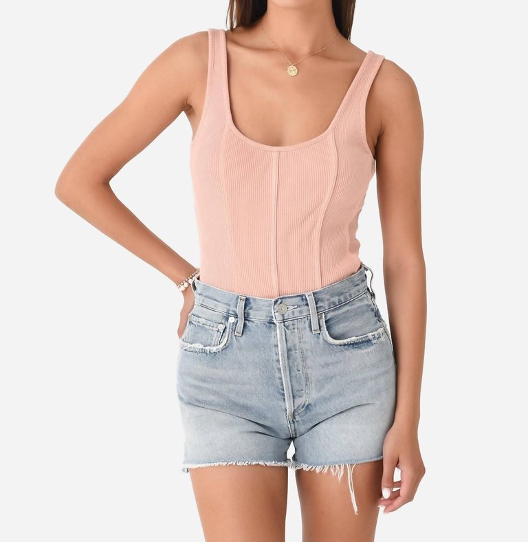 Elna Bodysuit In Grapefruit - Grapefruit