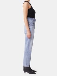 Lettuce Waistband High Rise Full Length Straight Jeans