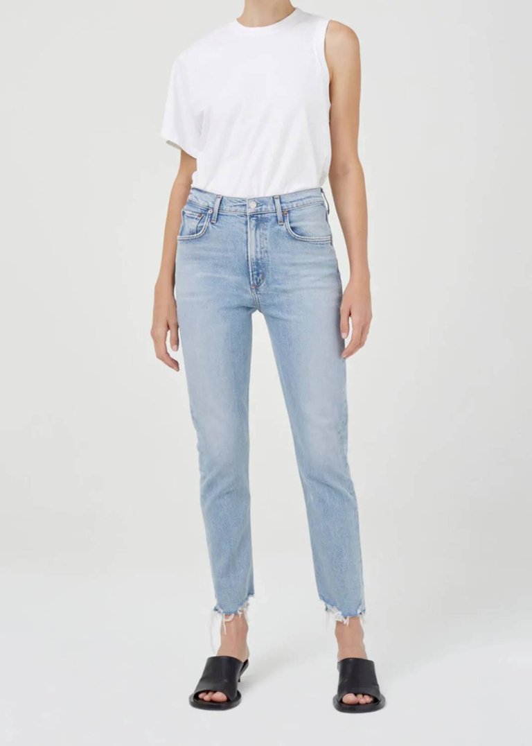 Merrel Mid Rise Straight Jeans In Astray - Astray