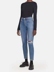 Nico Mid Rise Ankle Cut Slim Fit Jeans - Shoreline