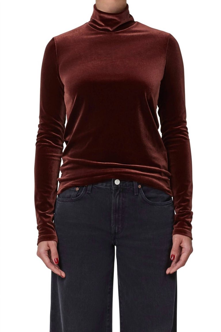 Pascale Turtleneck Top - Chocolate Milk