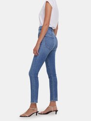 Pinch Waist High Rise Ankle Cut Skinny Jeans