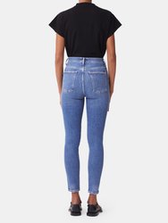 Pinch Waist High Rise Ankle Cut Skinny Jeans