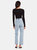 Pinch Waist High Rise Kick Flare Slim-Straight Jeans