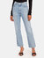 Pinch Waist High Rise Kick Flare Slim-Straight Jeans - Riptide