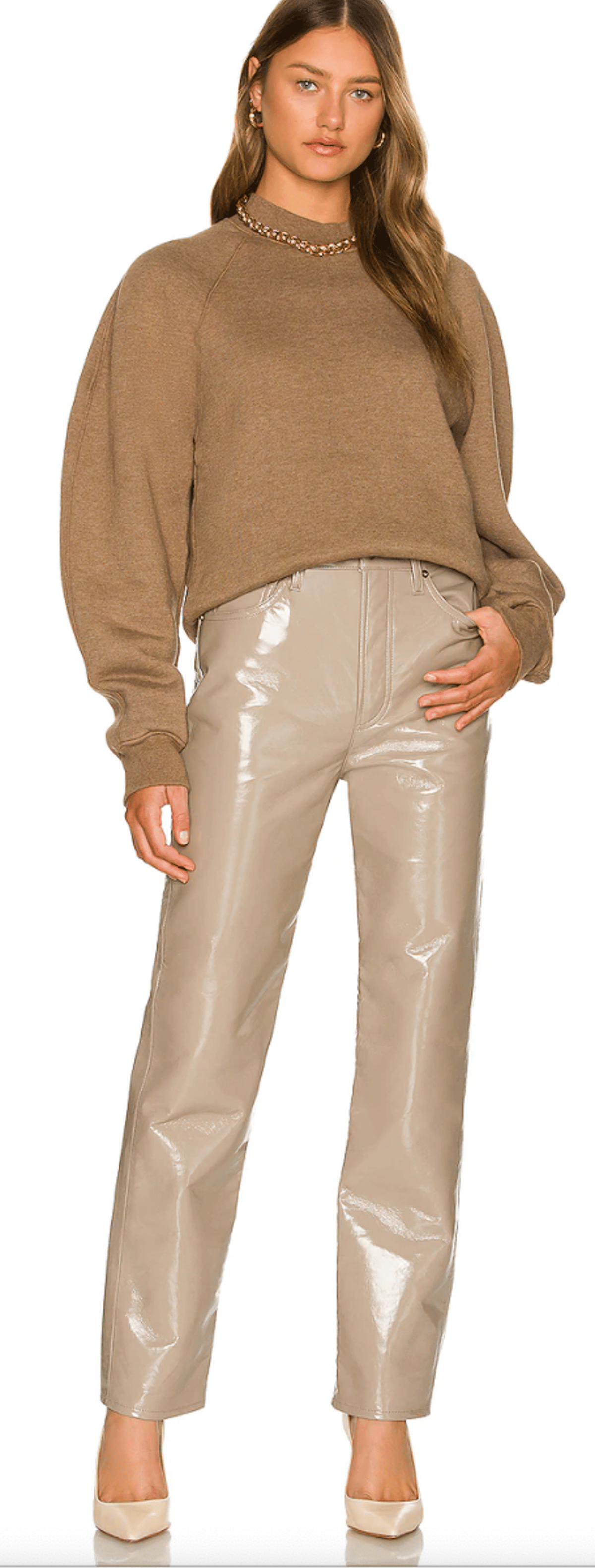 AGOLDE Quail Patent Recycled Leather 90 s Pinch Waist Pant Verishop