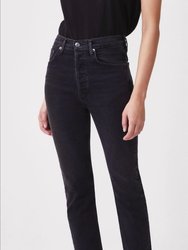 Riley Crop Jean In Panoramic Washed Black