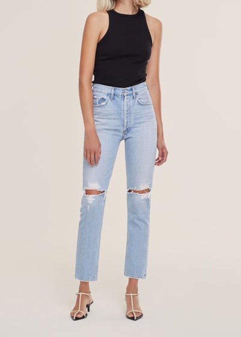 Riley High Rise Straight Crop Jeans - Clear Skies