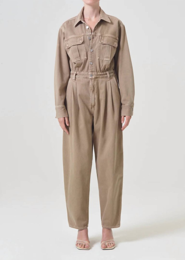 Silka Jumpsuit In Root Beer - Root Beer