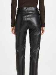 Women's Recycled Leather Fitted 90's Pants