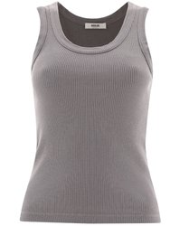 Women's Scoop Neck Ribbed Knit Tank Top - Mirror Ball