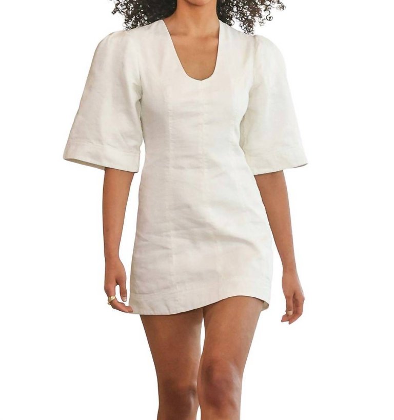 Hunter Twisted Mini Dress In Ivory - Ivory