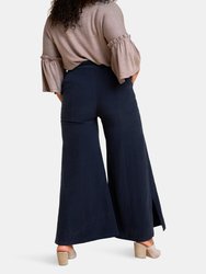 Buttoned Wide Leg Pant